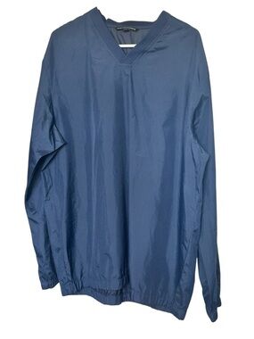 Lightweight Men’s Navy V-Neck Pullover Windbreaker. Size: XL